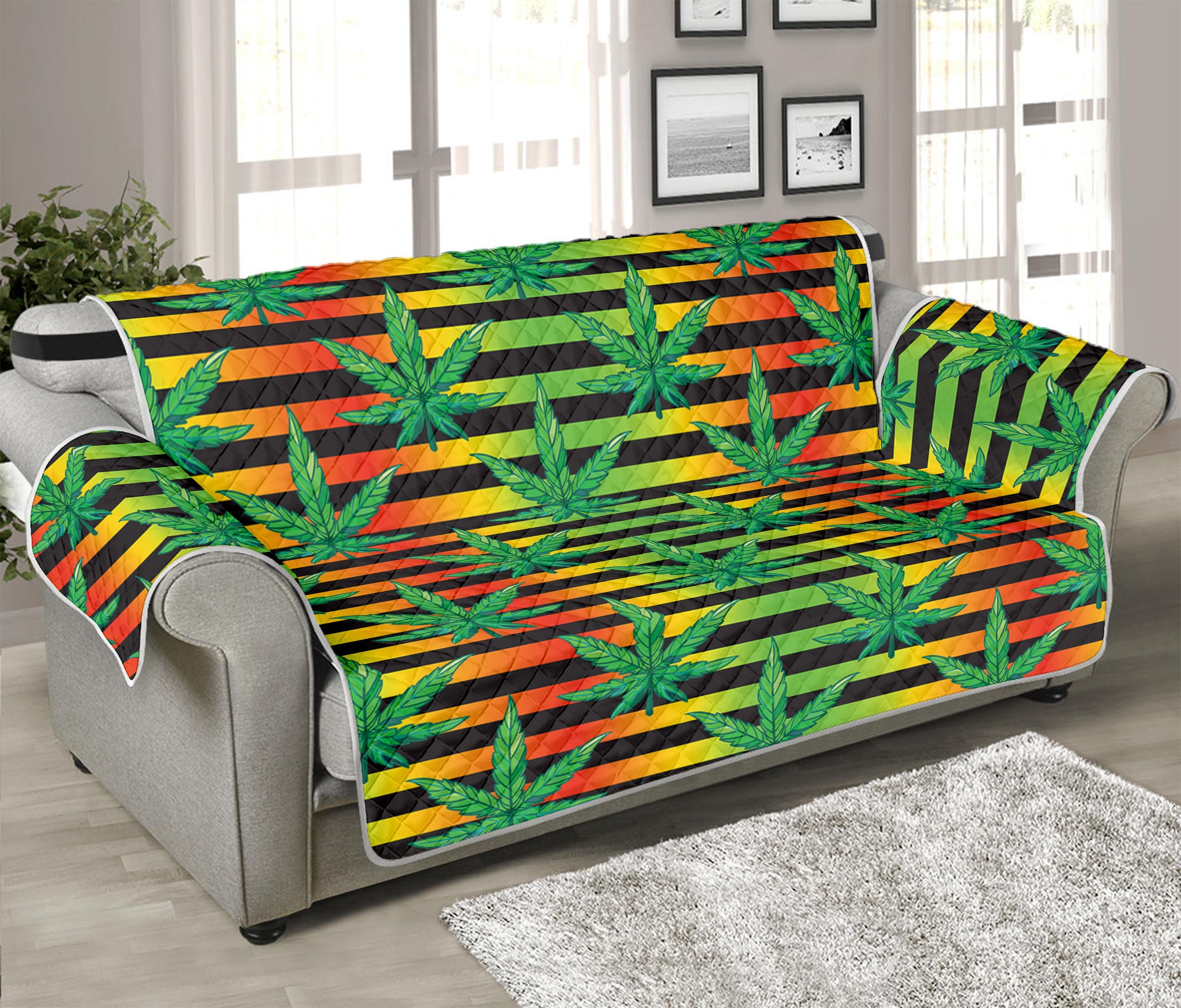 Rasta Striped Pattern Print Sofa Protector