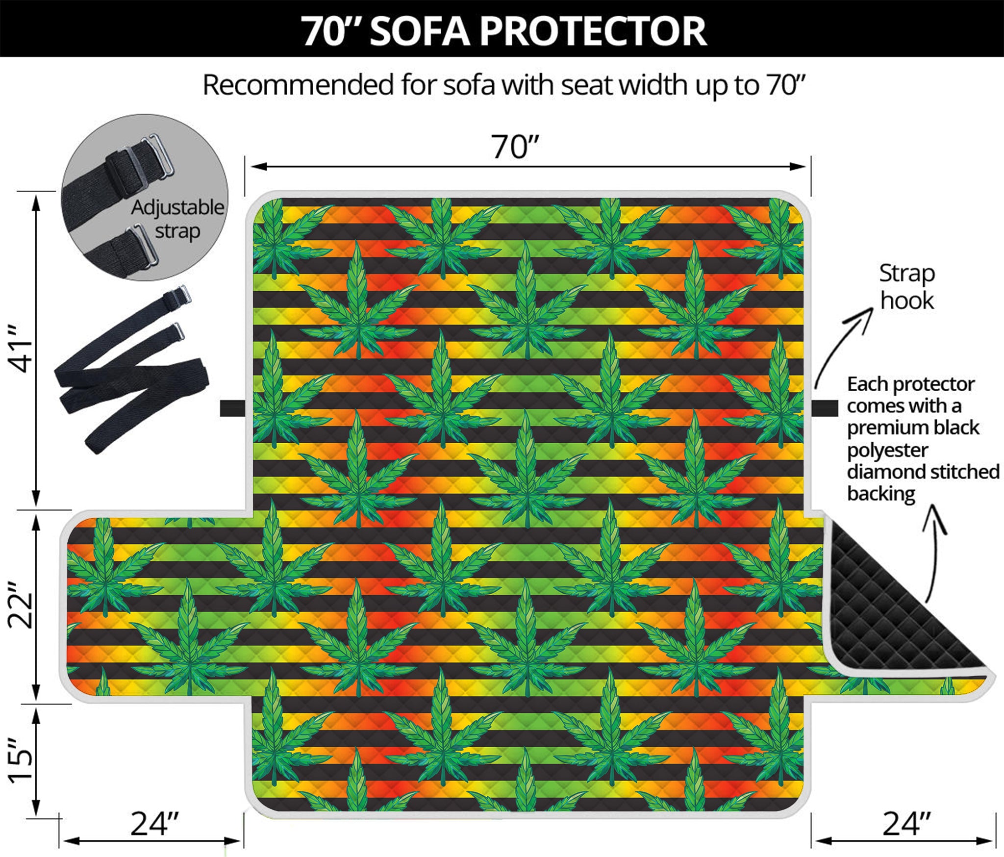 Rasta Striped Pattern Print Sofa Protector