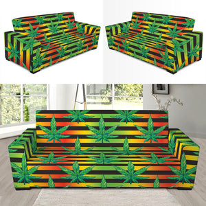 Rasta Striped Pattern Print Sofa Slipcover