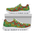 Rasta Striped Pattern Print White Running Shoes