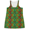 Rasta Striped Pattern Print Women's Racerback Tank Top