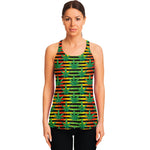 Rasta Striped Pattern Print Women's Racerback Tank Top