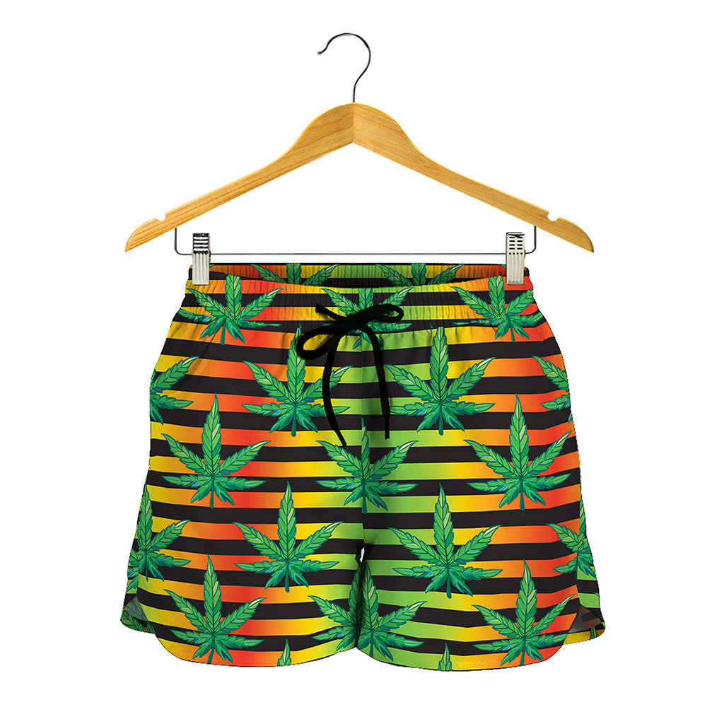 Rasta Striped Pattern Print Women's Shorts