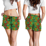 Rasta Striped Pattern Print Women's Shorts