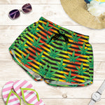 Rasta Striped Pattern Print Women's Shorts