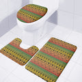 Rasta Tribal Pattern Print 3 Piece Bath Mat Set