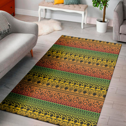 Rasta Tribal Pattern Print Area Rug