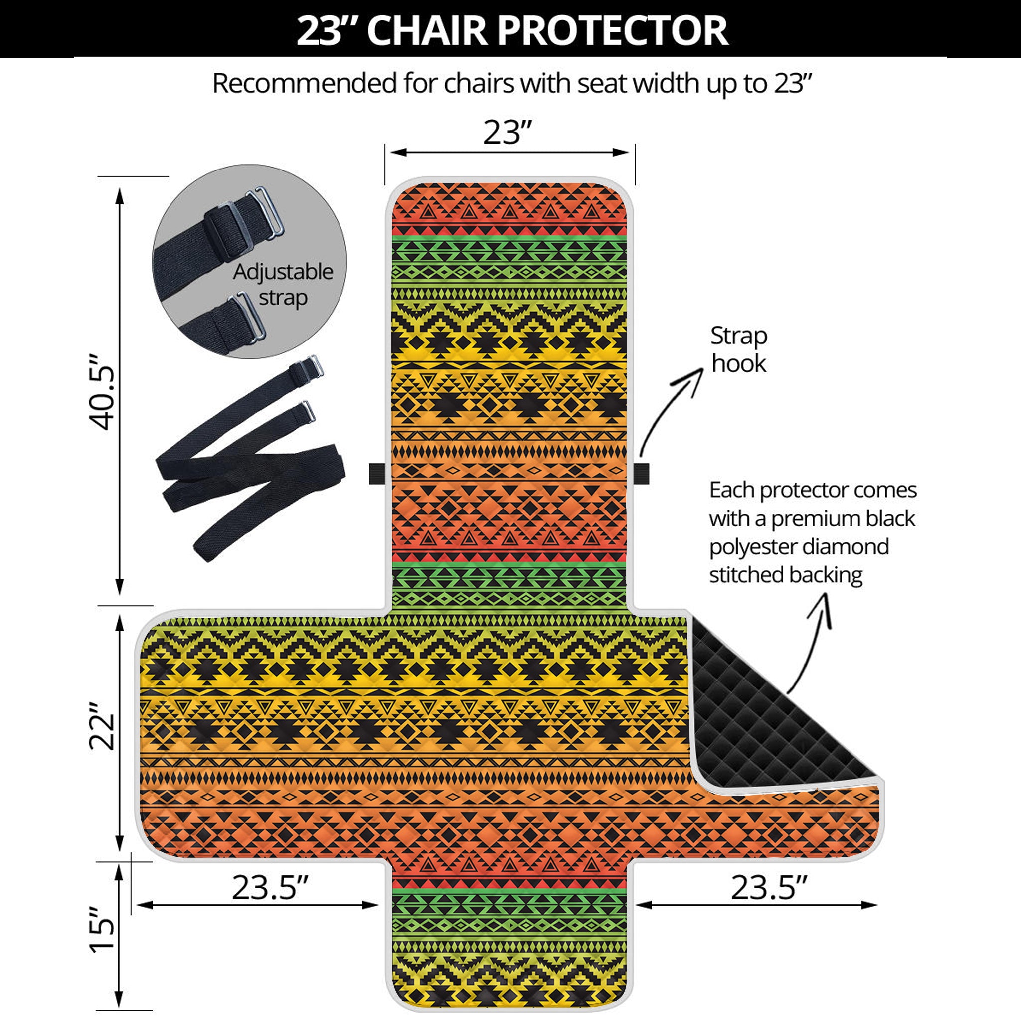 Rasta Tribal Pattern Print Armchair Protector