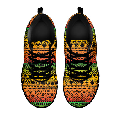 Rasta Tribal Pattern Print Black Sneakers