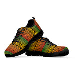 Rasta Tribal Pattern Print Black Sneakers