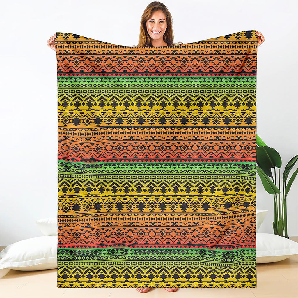 Rasta Tribal Pattern Print Blanket