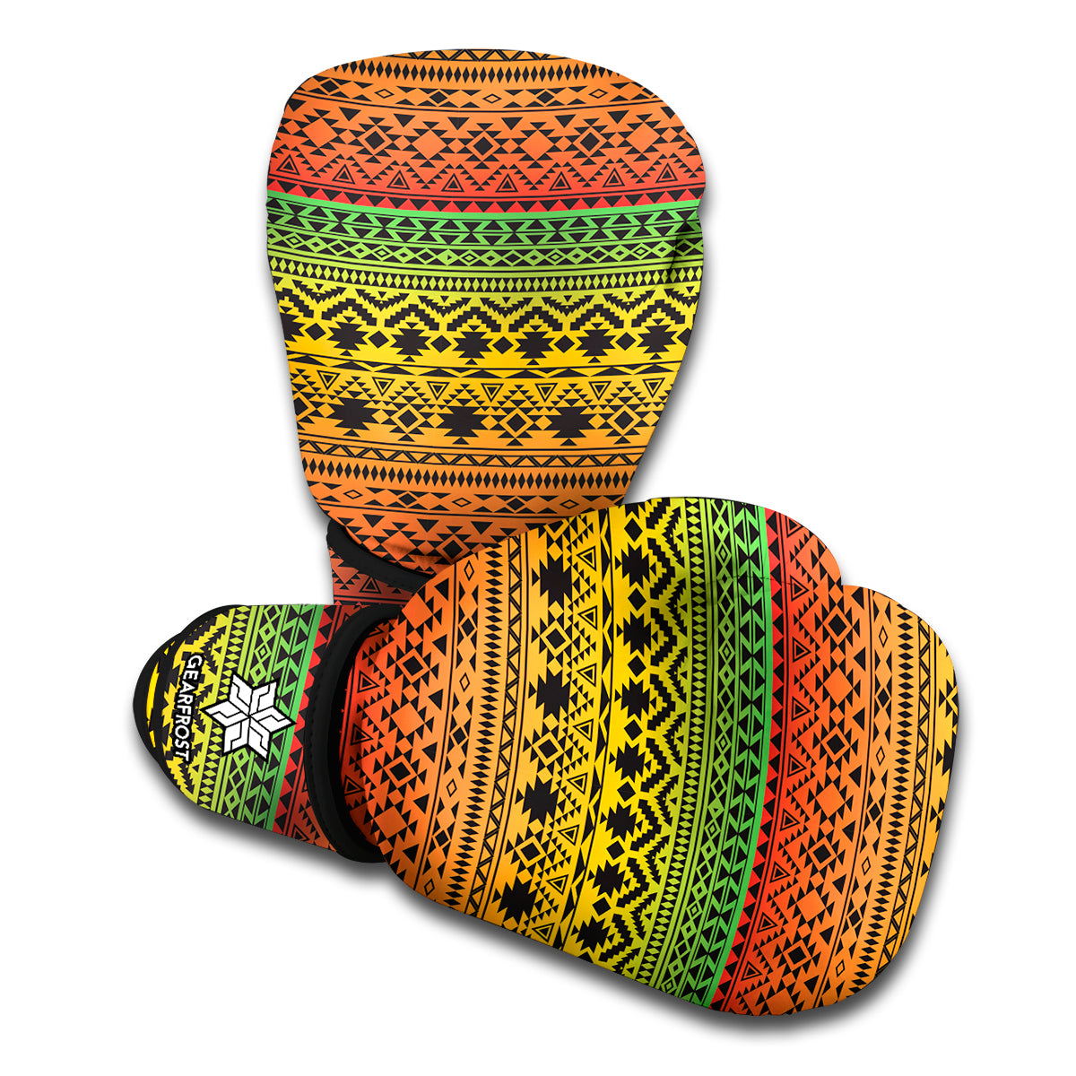 Rasta Tribal Pattern Print Boxing Gloves
