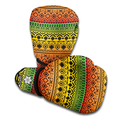 Rasta Tribal Pattern Print Boxing Gloves