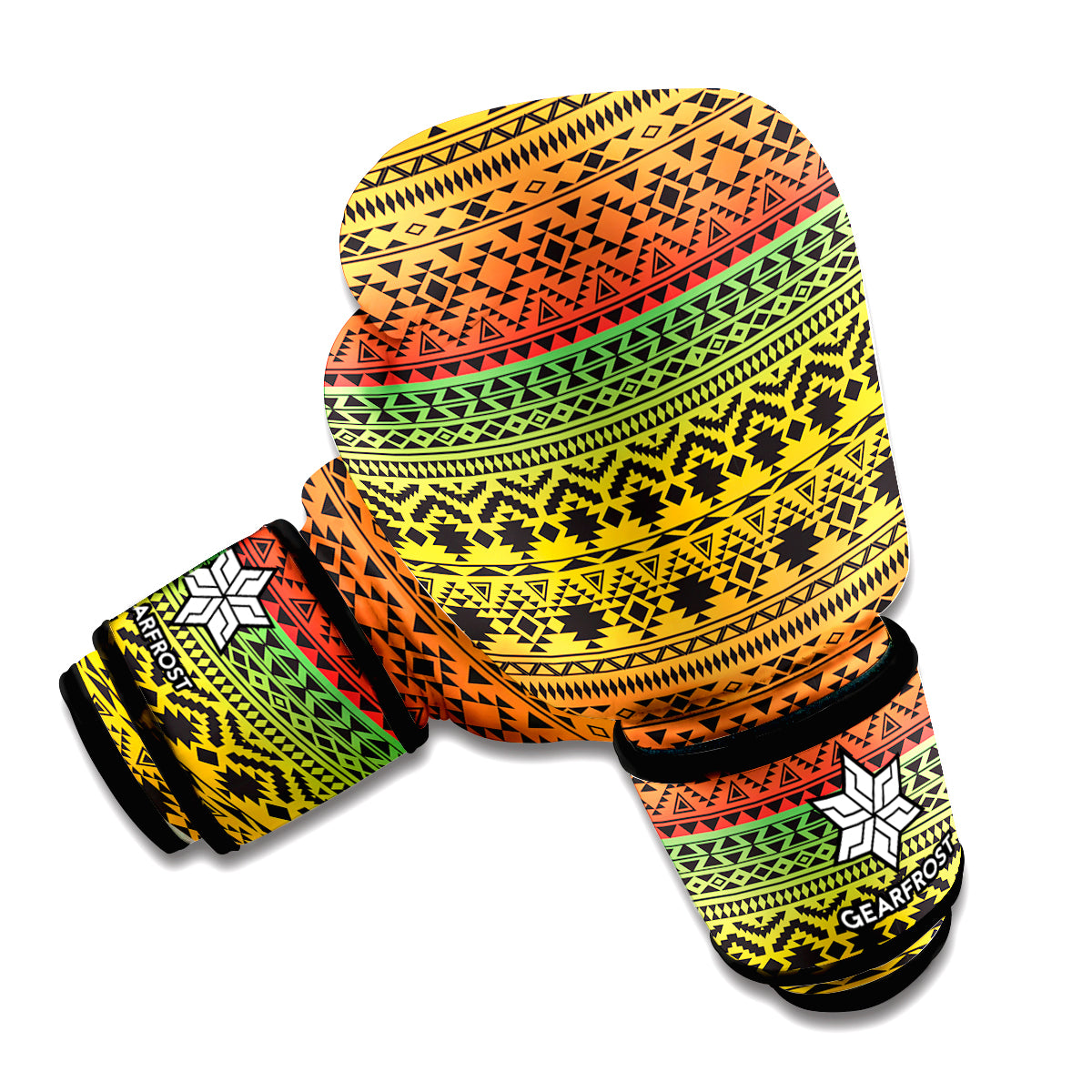 Rasta Tribal Pattern Print Boxing Gloves