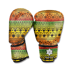 Rasta Tribal Pattern Print Boxing Gloves