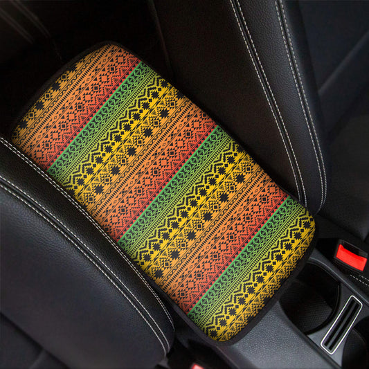 Rasta Tribal Pattern Print Car Center Console Cover