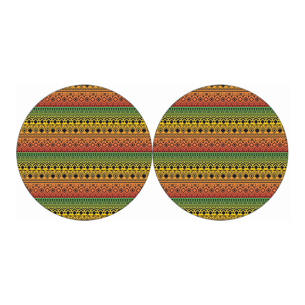 Rasta Tribal Pattern Print Car Coasters