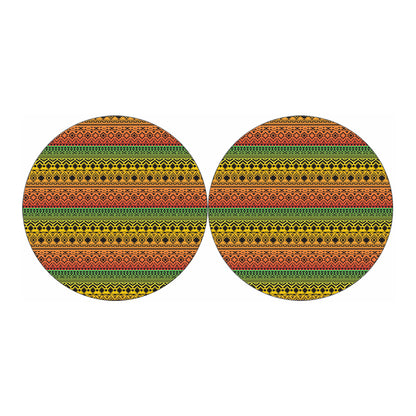 Rasta Tribal Pattern Print Car Coasters
