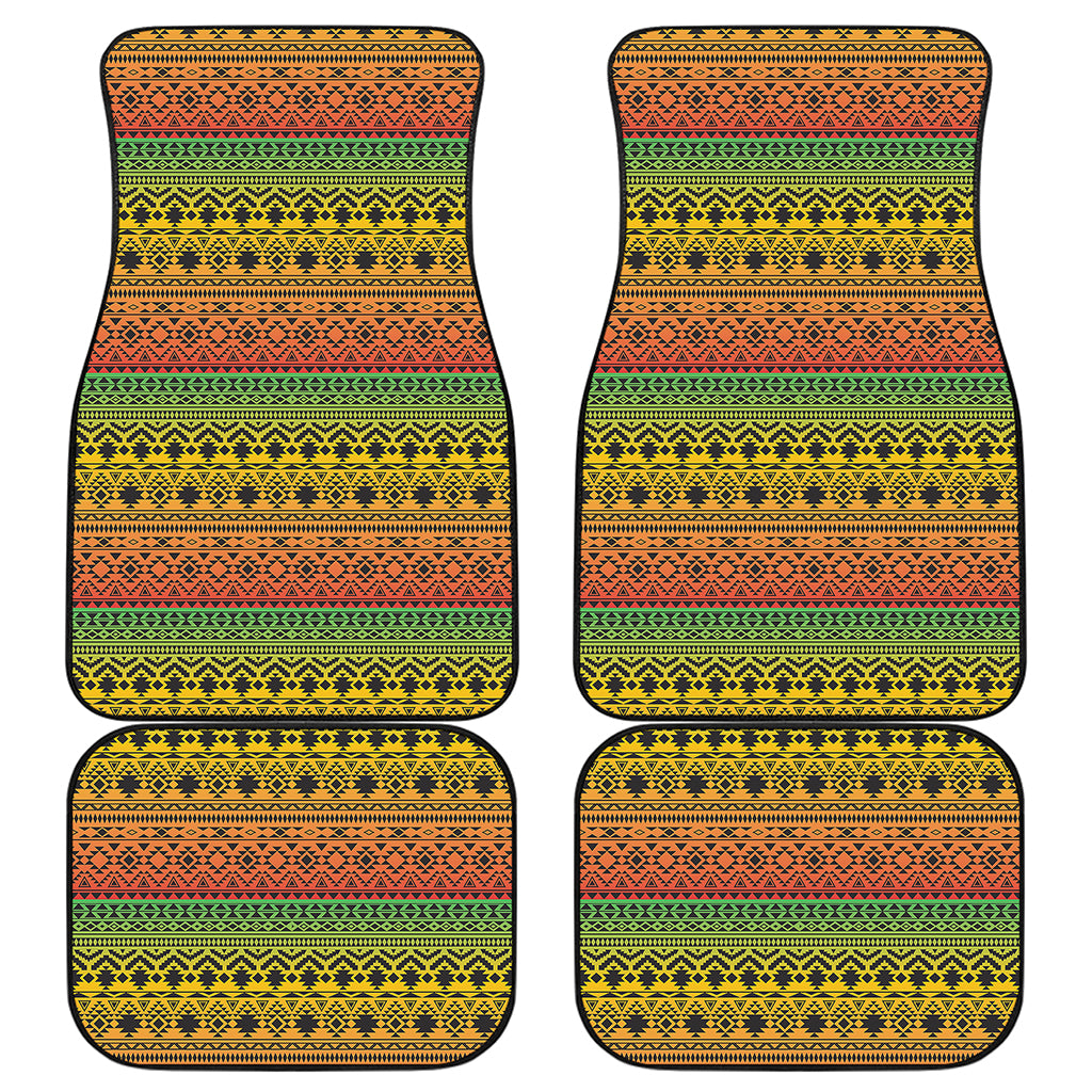 Rasta Tribal Pattern Print Front and Back Car Floor Mats