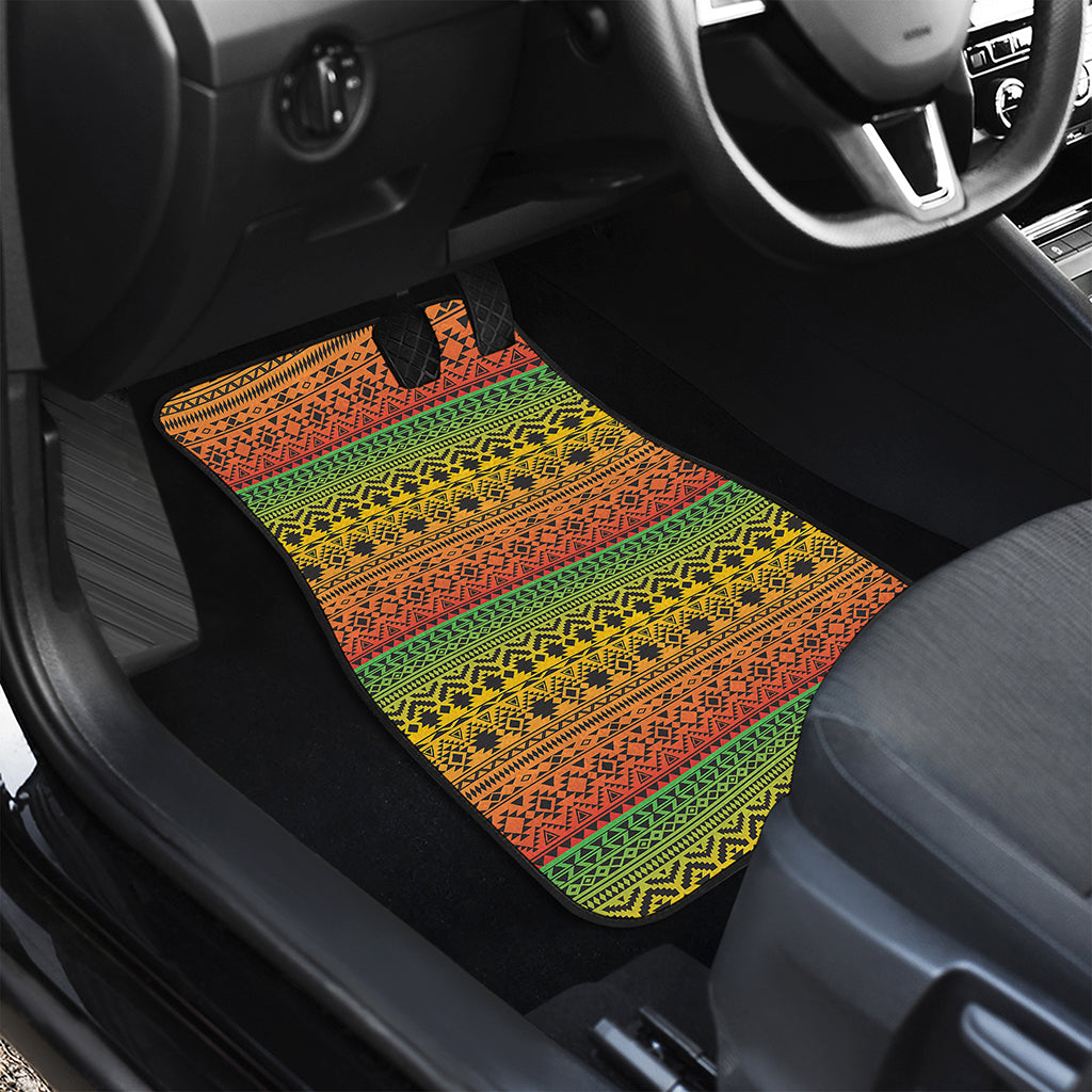 Rasta Tribal Pattern Print Front and Back Car Floor Mats