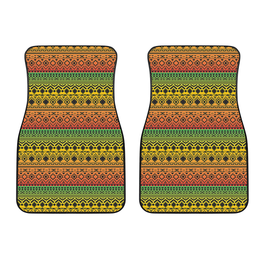 Rasta Tribal Pattern Print Front Car Floor Mats