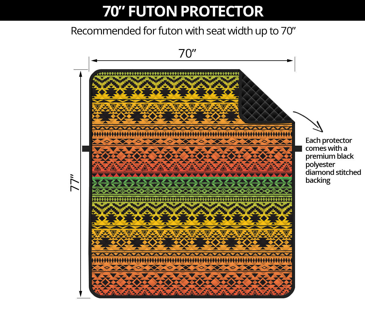 Rasta Tribal Pattern Print Futon Protector