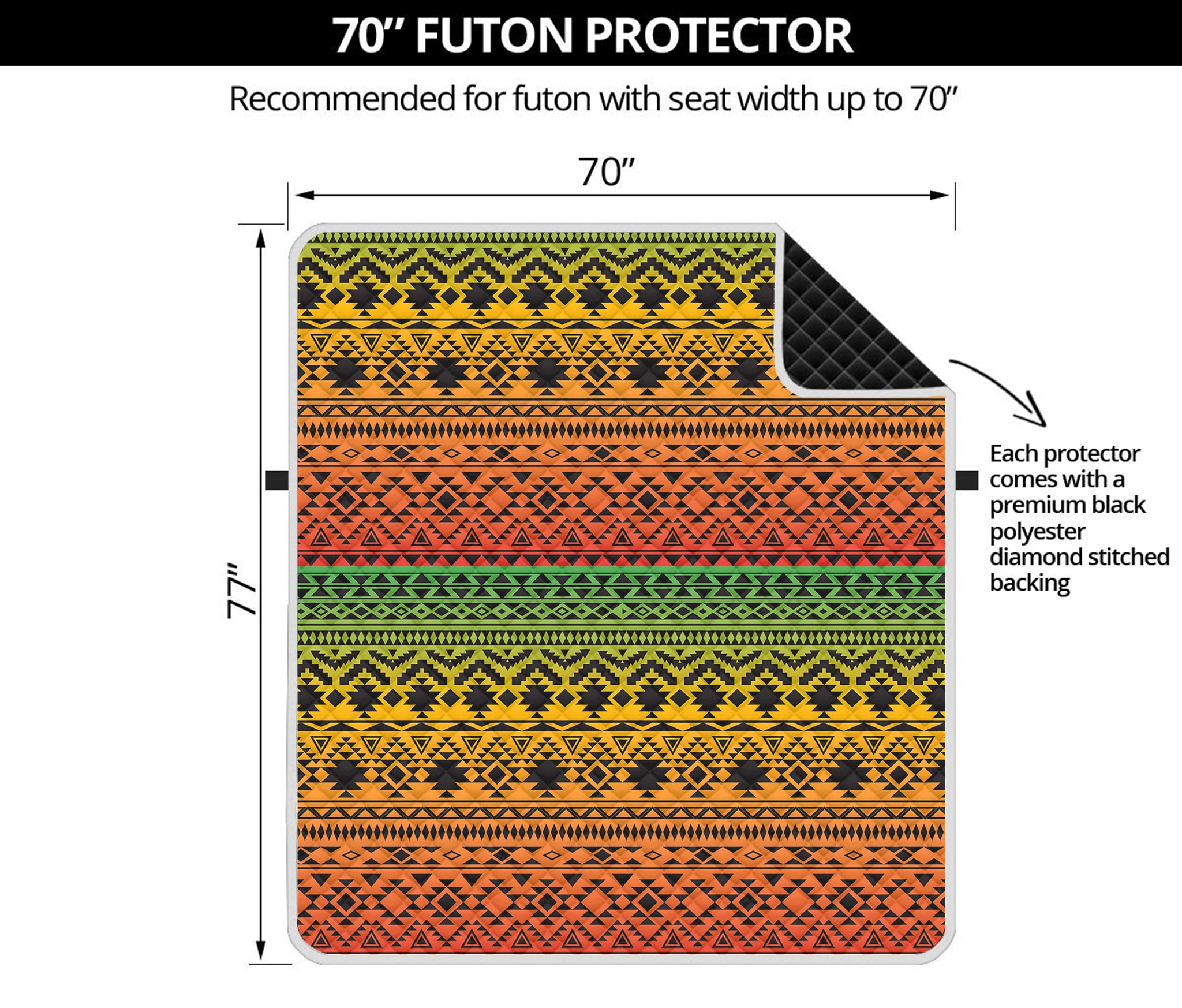 Rasta Tribal Pattern Print Futon Protector