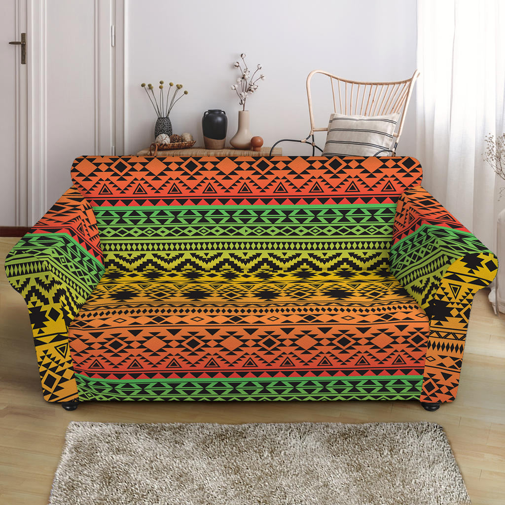 Rasta Tribal Pattern Print Loveseat Slipcover