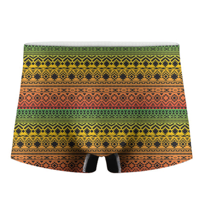 Rasta Tribal Pattern Print Men's Boxer Briefs