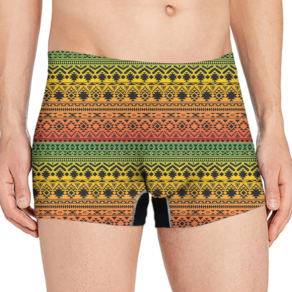 Rasta Tribal Pattern Print Men's Boxer Briefs