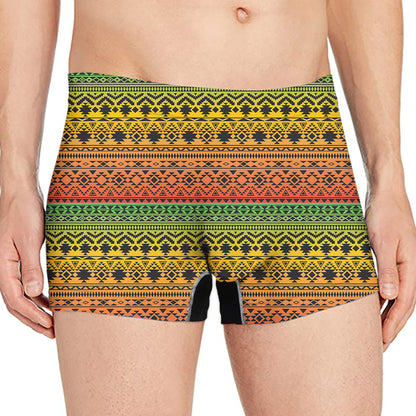 Rasta Tribal Pattern Print Men's Boxer Briefs