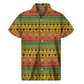 Rasta Tribal Pattern Print Men's Short Sleeve Shirt