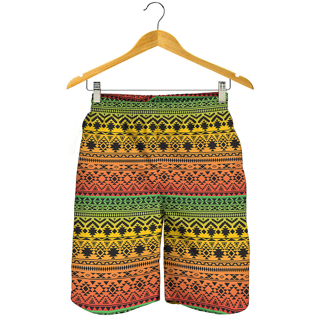 Rasta Tribal Pattern Print Men's Shorts