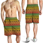 Rasta Tribal Pattern Print Men's Shorts