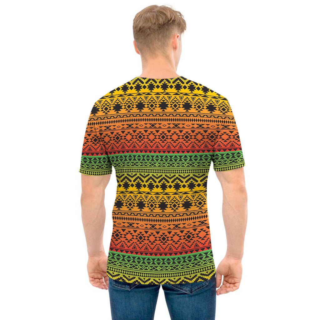 Rasta Tribal Pattern Print Men's T-Shirt