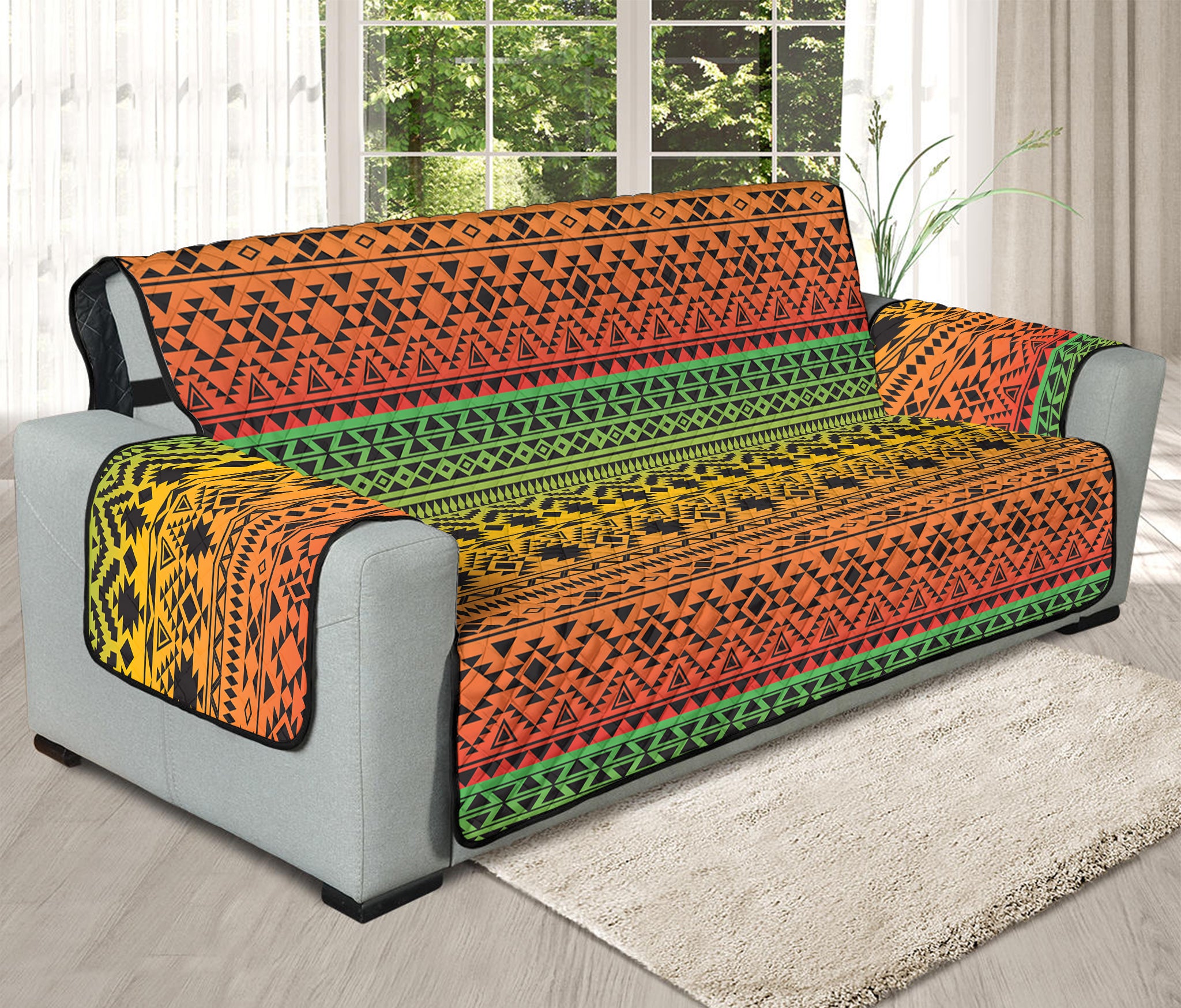 Rasta Tribal Pattern Print Oversized Sofa Protector