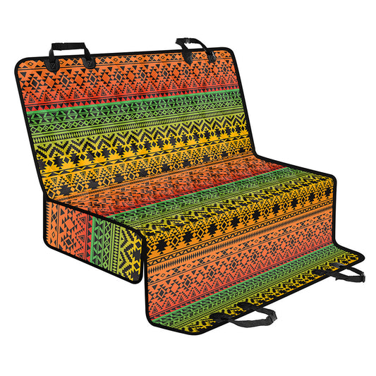 Rasta Tribal Pattern Print Pet Car Back Seat Cover