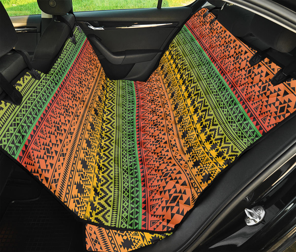 Rasta Tribal Pattern Print Pet Car Back Seat Cover
