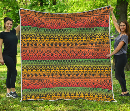 Rasta Tribal Pattern Print Quilt