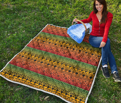 Rasta Tribal Pattern Print Quilt