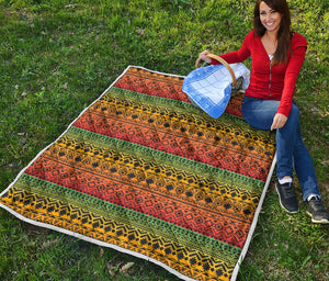 Rasta Tribal Pattern Print Quilt