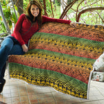 Rasta Tribal Pattern Print Quilt