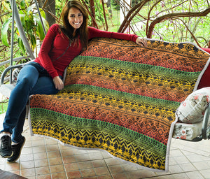 Rasta Tribal Pattern Print Quilt