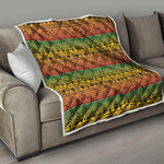 Rasta Tribal Pattern Print Quilt