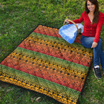 Rasta Tribal Pattern Print Quilt