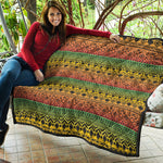 Rasta Tribal Pattern Print Quilt