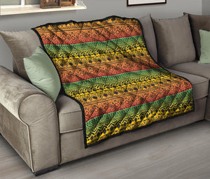 Rasta Tribal Pattern Print Quilt