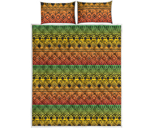 Rasta Tribal Pattern Print Quilt Bed Set