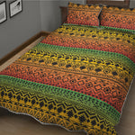 Rasta Tribal Pattern Print Quilt Bed Set