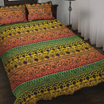 Rasta Tribal Pattern Print Quilt Bed Set